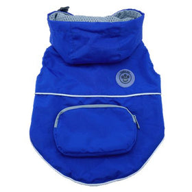 WATERPROOF FOUFOU DOG RAINY DAY BLUE PONCHO