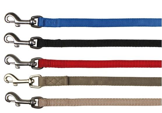 NYLON DOG LEASH WITH RED PADDED HANDLE