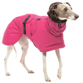 PINK "SOFA ELVIS" WINTER COAT FOR WHIPPET