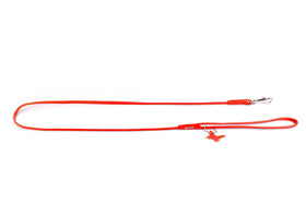 ORANGE TUBULAR LEATHER LEASH "COLLAR GLAMOUR"