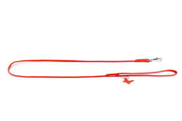 GUINZAGLIO IN PELLE TUBOLARE ARANCIO "COLLAR GLAMOUR"