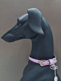 LILAC MEDAL HOLDER IN ECO-LEATHER FOR WHIPPET AND GREYHOUND